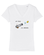 Am tras cu urechea Tricou mânecă scurtă guler V Damă Evoker