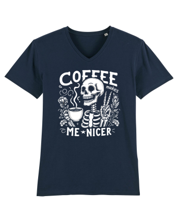 Coffee Makes Me Nicer French Navy