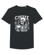 Coffee Makes Me Nicer Tricou mânecă scurtă guler larg Bărbat Skater