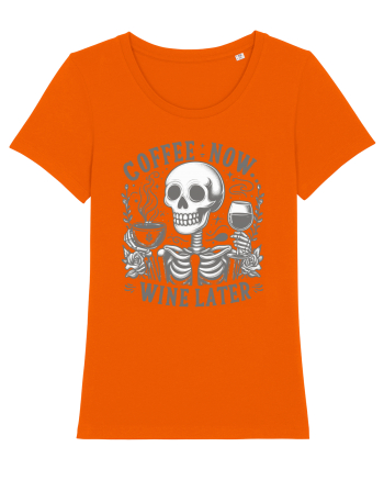 Coffee Now Wine Later Bright Orange