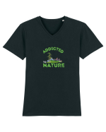 Addicted To Nature  Tricou mânecă scurtă guler V Bărbat Presenter