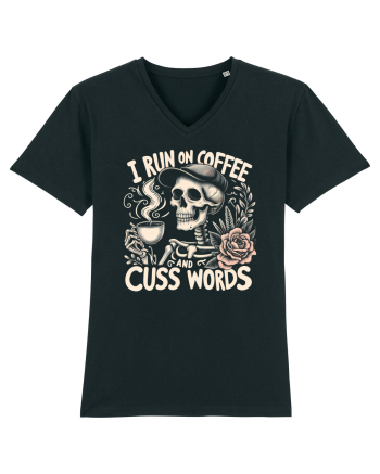 I Run On Coffee and Cuss Words Black