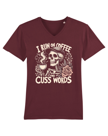 I Run On Coffee and Cuss Words Burgundy