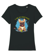 NU SE ARUNCA SINGURA - Bulldog Francez Tricou mânecă scurtă guler larg fitted Damă Expresser