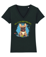 IT`S NOT GONNA THROW ITSELF - French Bulldog Tricou mânecă scurtă guler V Damă Evoker