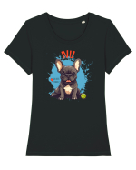 NU -  Bulldog Francez Tricou mânecă scurtă guler larg fitted Damă Expresser