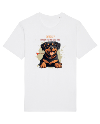 EXERCISE? I THOUGHT YOU SAID FRIES- Rottweiller White