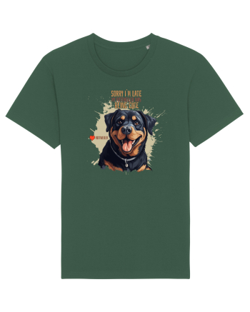 SORRY I`M LATE - Rottweiller Bottle Green