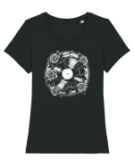 Rose vynil  Tricou mânecă scurtă guler larg fitted Damă Expresser