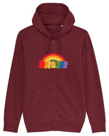 Rainbow Cat Burgundy