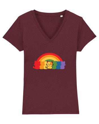 Rainbow Cat Burgundy