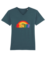 Rainbow Cat Tricou mânecă scurtă guler V Bărbat Presenter