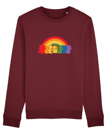 Rainbow Cat Burgundy