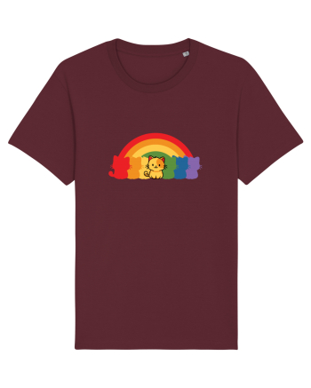 Rainbow Cat Burgundy