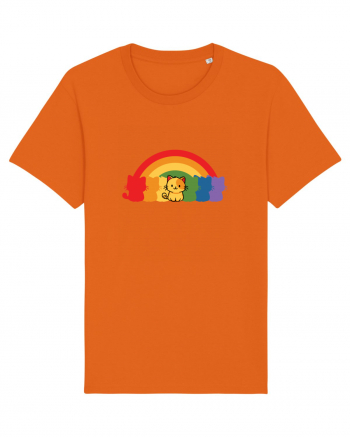 Rainbow Cat Tricou mânecă scurtă Unisex Rocker