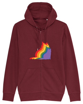 Rainbow Cat Burgundy