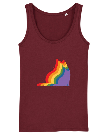 Rainbow Cat Burgundy