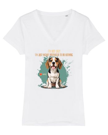 NOT LAZY, JUST MOTIVATED TO DO NOTHING - Beagle White