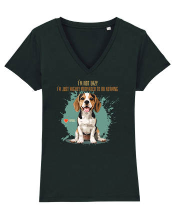 NOT LAZY, JUST MOTIVATED TO DO NOTHING - Beagle Black