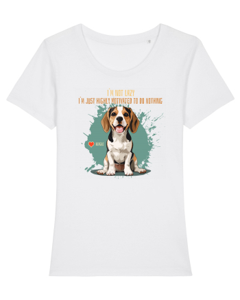NOT LAZY, JUST MOTIVATED TO DO NOTHING - Beagle White