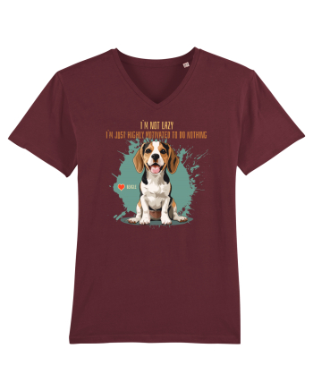 NOT LAZY, JUST MOTIVATED TO DO NOTHING - Beagle Burgundy