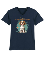 NOT LAZY, JUST MOTIVATED TO DO NOTHING - Beagle Tricou mânecă scurtă guler V Bărbat Presenter