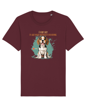 NOT LAZY, JUST MOTIVATED TO DO NOTHING - Beagle Burgundy