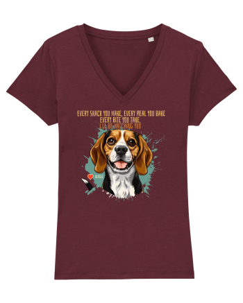 EVERY SNACK YOU MAKE, I`LL BE WATCHING YOU - Beagle Burgundy