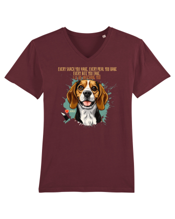EVERY SNACK YOU MAKE, I`LL BE WATCHING YOU - Beagle Burgundy