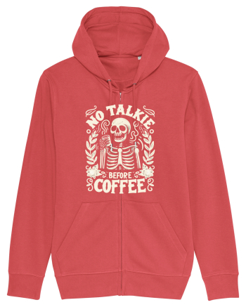 No Talkie before Coffee Carmine Red