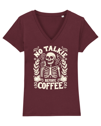 No Talkie before Coffee Burgundy