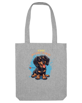 MY WIENER HAS A HEART ON - Dachsund / Teckel Heather Grey