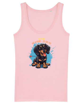 MY WIENER HAS A HEART ON - Dachsund / Teckel Cotton Pink
