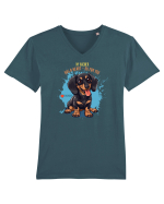 MY WIENER HAS A HEART ON - Dachsund / Teckel Tricou mânecă scurtă guler V Bărbat Presenter
