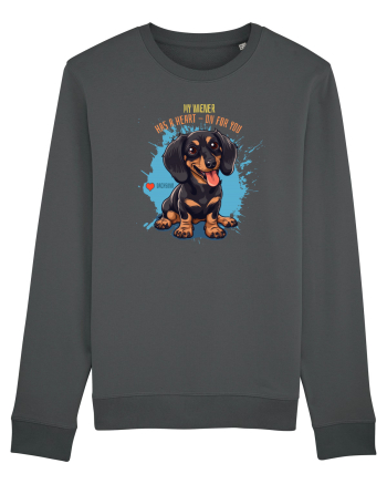 MY WIENER HAS A HEART ON - Dachsund / Teckel Anthracite