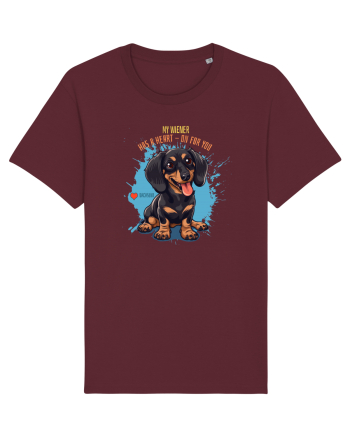 MY WIENER HAS A HEART ON - Dachsund / Teckel Burgundy