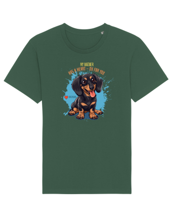 MY WIENER HAS A HEART ON - Dachsund / Teckel Bottle Green