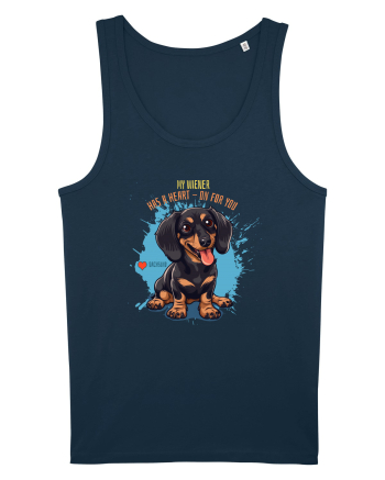MY WIENER HAS A HEART ON - Dachsund / Teckel Navy