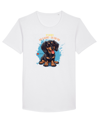 MY WIENER HAS A HEART ON - Dachsund / Teckel White