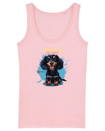 NU TREBUIE SA FIU CUMINTE, SUNT SIMPATIC - Dachsund / Teckel Cotton Pink