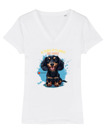 NU TREBUIE SA FIU CUMINTE, SUNT SIMPATIC - Dachsund / Teckel White