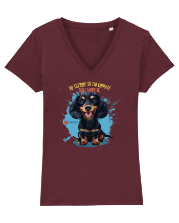 NU TREBUIE SA FIU CUMINTE, SUNT SIMPATIC - Dachsund / Teckel Burgundy