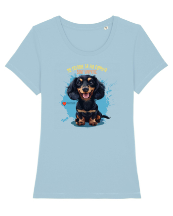 NU TREBUIE SA FIU CUMINTE, SUNT SIMPATIC - Dachsund / Teckel Sky Blue