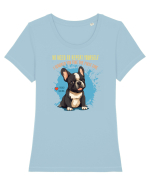 NU TREBUIE SA REPETI, TE_AM IGNORAT DE PRIMA DATA - French Bulldog Tricou mânecă scurtă guler larg fitted Damă Expresser