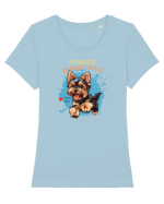 YOU MIGHT SEE ME, CAN`T CATCH ME - Yorkshire Terrier Tricou mânecă scurtă guler larg fitted Damă Expresser