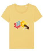 Honey Bee Tricou mânecă scurtă guler larg fitted Damă Expresser