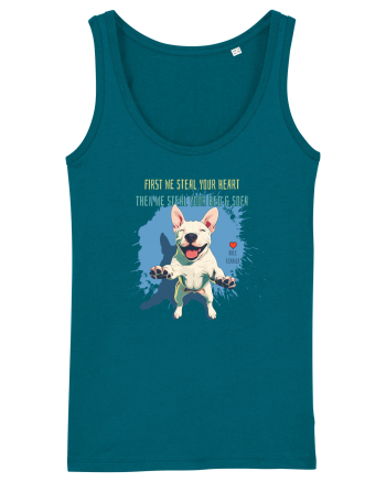 FIRST WE STEAL YOUR HEART, THEN YOUR BED & SOFA - Bull Terrier Ocean Depth