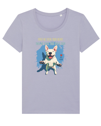 FIRST WE STEAL YOUR HEART, THEN YOUR BED & SOFA - Bull Terrier Lavender