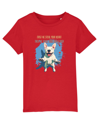 FIRST WE STEAL YOUR HEART, THEN YOUR BED & SOFA - Bull Terrier Red