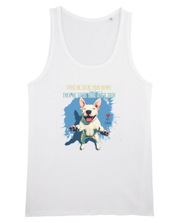 FIRST WE STEAL YOUR HEART, THEN YOUR BED & SOFA - Bull Terrier White